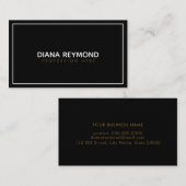 Carte De Visite élégant noir (Devant / Derrière)