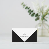 Carte De Visite Élégant Noir & Blanc (Debout devant)