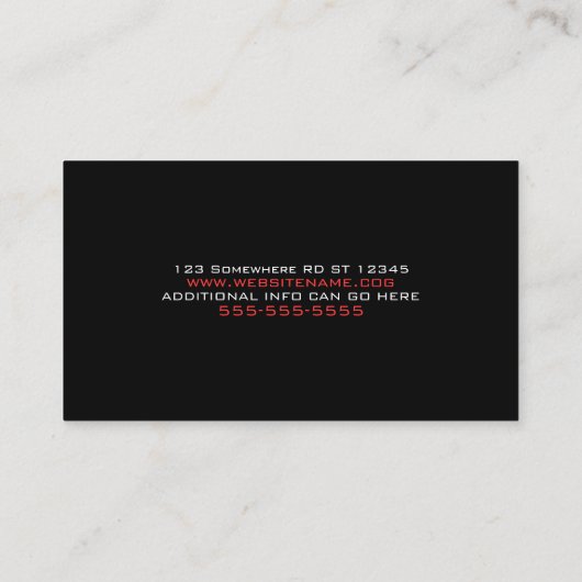 Carte De Visite Élégant noir blanc (Dos)