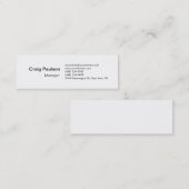 Carte de visite élégant noir blanc (Devant / Derrière)