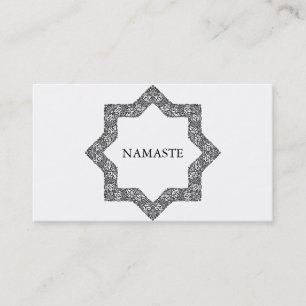 Carte De Visite Elégant noir & blanc Mandala Art Logo Yoga