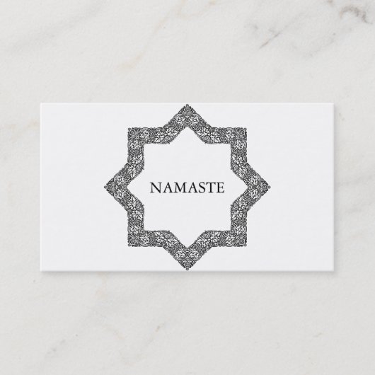 Carte De Visite Elégant noir & blanc Mandala Art Logo Yoga (Devant)
