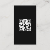 Carte De Visite Élégant noir blanc mobile auto Laver code QR (Dos)