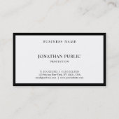 Carte De Visite Elégant noir blanc moderne simple à la mode (Dos)