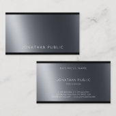 Carte De Visite Élégant noir blanc moderne tendance Top profession (Devant / Derrière)