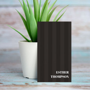 Carte De Visite Elégant noir blanc rayures de mode Consultant