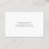 Carte De Visite Élégant Noir & Blanc Simple Plain Professionnel (Dos)