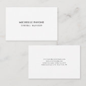Carte De Visite Élégant Noir & Blanc Simple Plain Professionnel (Devant / Derrière)