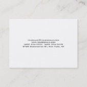 Carte De Visite Élégant noir & blanc Simple simple professionnel (Dos)