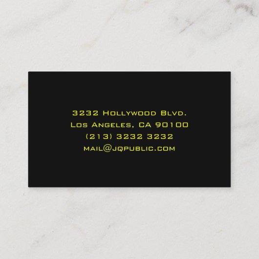 Carte De Visite Élégant noir clair (Dos)