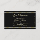 Carte De Visite Elégant noir clair avec des rayures de décoration  (Dos)