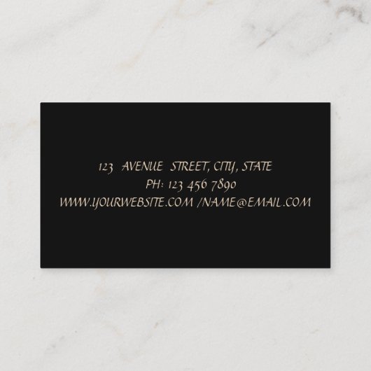 Carte De Visite Élégant, Noir, Confetti Or (Dos)