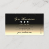 Carte De Visite Élégant noir crème doré Sparkle Diamonds Luxe (Dos)