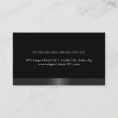 Carte De Visite Élégant noir de bordure gris satiné élégant (Dos)