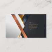 Carte De Visite Elégant noir de cuivre rayures designer (Dos)