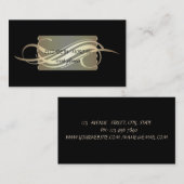 Carte De Visite Elégant noir de luxe (Devant / Derrière)