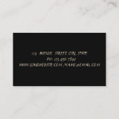 Carte De Visite Elégant noir de luxe (Dos)