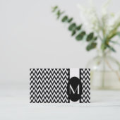 Carte de visite élégant noir de monogramme de (Debout devant)