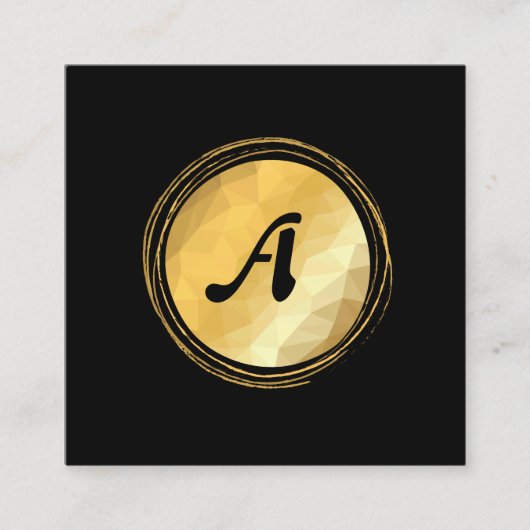 Carte de visite élégant noir effet doré. (Devant)