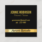 Carte de visite élégant noir effet doré. (Dos)