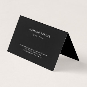 Carte De Visite Élégant Noir Élégant Simple Moderne Professionnel