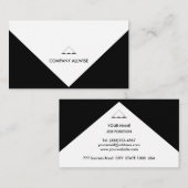 Carte De Visite Élégant noir et blanc (Devant / Derrière)