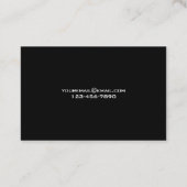 Carte De Visite Élégant noir et blanc (Dos)