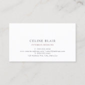 Carte De Visite Élégant noir et blanc (Dos)