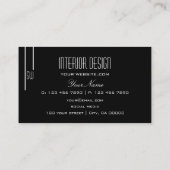 Carte De Visite Elégant noir et blanc avec Monogram Professional (Dos)
