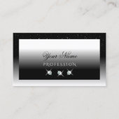 Carte De Visite Elégant noir et blanc brillant Diamants Élégants (Devant)