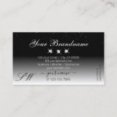 Carte De Visite Élégant noir et blanc étincelant diamants Monogram (Dos)