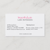 Carte De Visite Elégant noir et blanc Eyelashes Dessin Barre Lash (Dos)