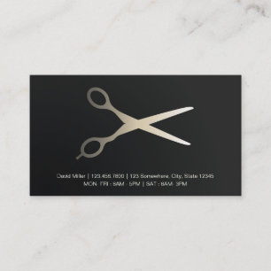 Carte De Visite Elégant noir et blanc Faux Gold Barber