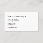 Carte De Visite Élégant noir et blanc floral minimal (Dos)