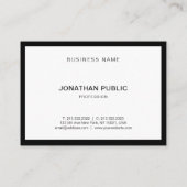 Carte De Visite Élégant Noir Et Blanc Moderne Simple Professionnel (Dos)