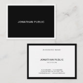 Carte De Visite Élégant Noir Et Blanc Moderne Simple Professionnel (Devant / Derrière)