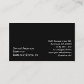 Carte De Visite Élégant noir et blanc Polka Dot Floral (Dos)