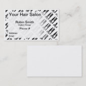 Carte De Visite Elégant noir et blanc pour salon de coiffure & Sty (Devant / Derrière)