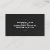 Carte De Visite Élégant noir et blanc professionnel moderne simple (Dos)