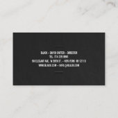 Carte De Visite Élégant noir et blanc professionnel moderne simple (Dos)