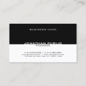 Carte De Visite Élégant noir et blanc Simple Cool moderne simple (Dos)