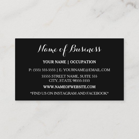 Carte De Visite Élégant Noir et Jaune Lemon Slices Nutritionniste (Dos)