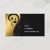 Carte De Visite Élégant noir et or (Dos)