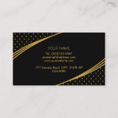 Carte De Visite Élégant noir et or (Dos)