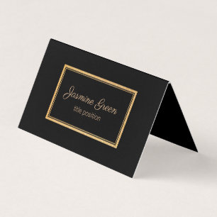 Carte De Visite Élégant Noir Et Or