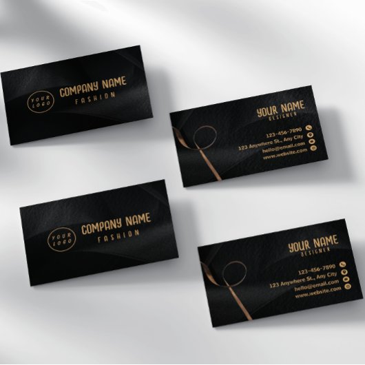 Carte De Visite Élégant Noir Et Or