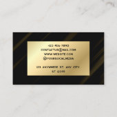Carte De Visite Élégant noir et or (Dos)
