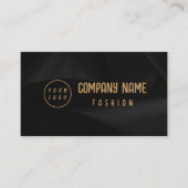 Carte De Visite Élégant Noir Et Or (Devant)