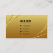 Carte De Visite Élégant noir et or (Dos)