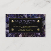 Carte De Visite Elégant noir et or Midnight Crystal Galaxy (Dos)